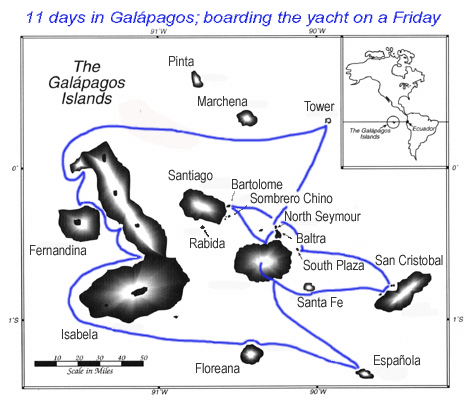 Map of Galapagos Route