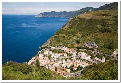 Riomaggiore on a sunny day